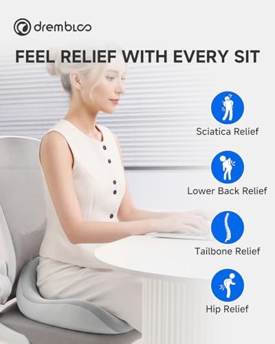 Extra Large Seat Cushion, Premium Memory Foam Office Chair Cushions for Long Sitting Sciatica & Tailbone & Back Pain Relief, Ergonomic Pressure Relief Seat Cushions for Car, Desk Chair - Image 7
