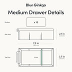 Blue Ginkgo 16-Drawer Storage Cabinet Organizer, Blue, Made in Korea - Image 4