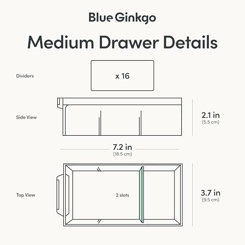 Blue Ginkgo 16-Drawer Storage Cabinet Organizer, Blue, Made in Korea - Image 4