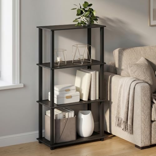 Furinno Turn-S-Tube Toolless 4-Tier Storage Shelves, Black Espresso by Furinno
