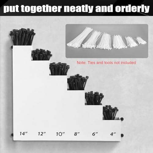 Cable Zip Tie Storage Holder, White, 14 x 13 Inch, 6 Pockets - Image 4