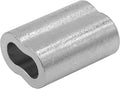 SwageRight MIL-SPEC Zinc Plated Copper Swage Sleeves Clip & Ferrules (3/32 inch) – Oval Duplex Wire Rope Cable Crimping Loop Fittings (Pack of 150) by Swage-Right