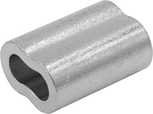 SwageRight MIL-SPEC Zinc Plated Copper Swage Sleeves Clip & Ferrules (3/32 inch) – Oval Duplex Wire Rope Cable Crimping Loop Fittings (Pack of 150) by Swage-Right
