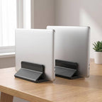Vertical Stand with Adjustable Width Compact Vertical Laptop Stand Lightweight Desktop Laptop Holder for Home Office, Silver - Image 6