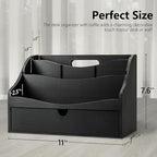 Rebee Vision Mail Organizer for Desk with Drawer for Store Jewelry, Black - Image 2