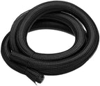 MECCANIXITY Split Sleeve Wire Loom Braided Sleeve 2" 10Ft Black by MECCANIXITY