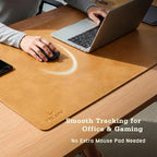 Premium Leather Desk Mat, Full Grain Leather Desk Pad Protector & Desk Blotter, Waterproof Non-Slip Writing Surface for Keyboard, Mouse & Laptop, Desk Pad for Home & Office (Tan, Medium) - Image 6