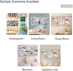 Large Bulletin Board, Foldable 60x36 Inches Cork Board Alternative, Large Felt Board Decorative Pin Board for Wall, Foldable Photo Board Self-Adhesive Vision Board with 36 Pushpins Dark Blue - Image 5