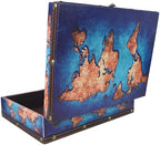 DreamsEden Decorative Wooden Storage Box with Vintage World Map Design - Image 3
