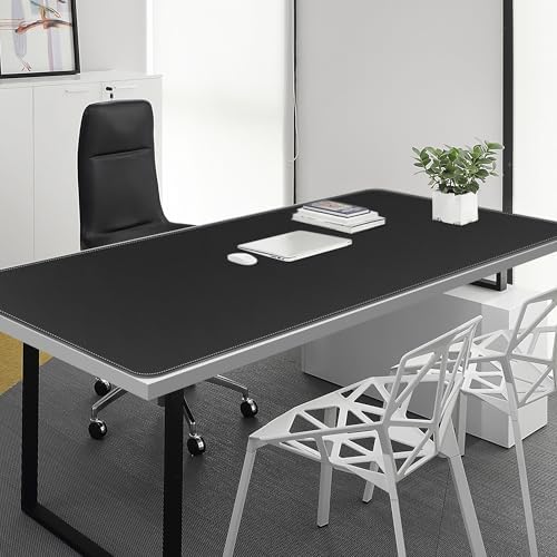 Chihein 63" x 28" 4XL PU Leather Desk Mat (Black/Gray), Huge Mouse Pad, Dual Sided Desk Pad Protector, Waterproof Writing Blotter for Gaming/Office/Home - Image 4