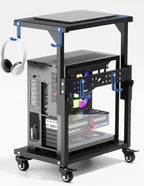 Computer Tower Stand, 6 Level Height Ajustable PC Tower Stand for Floor, Mobile Rolling CPU Holder Cart for Gaming Office Home,21.34"-28.3", Black by Unknown