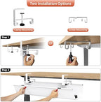 Univivi No Drill Under Desk Cable Management Tray, 36 inch Cable Management - Image 6