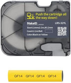 MakeID P31S Heat Shrink Wire and Cable Labels with Ribbon Label Maker – 3:1 Shrink Ratio, Cable Marking in Electrical, Automotive, and Industrial Environments, 0.24" Dia, Black on Yellow by MakeID