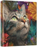 3 Ring Binders 1.5 Inch Clear View Three Ring Binders Versatile Cat in Flower Binder for Work School Office Supply 1 Pack by Unknown