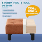 Small Foot Stool Ottoman, Faux Leather Footstool Ottoman Foot Rest for Couch, Rectangle Footstools and Ottomans Small for Living Room, Entryway and Bedroom (Bright Brown) - Image 6