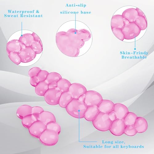 Gel Cloud Keyboard and Mouse Wrist Rest, Cute Wrist Support and Arm Support Keyboard Rest for Keyboard and Mouse Typing Pain Relief，Suitable for Office/Computer/Laptop/Gaming (Pink) - Image 3