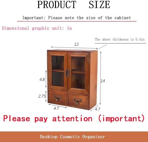 Narrow Vintage Pine Apothecary Cabinet 2 Doors 2 Drawers Brown - Image 3