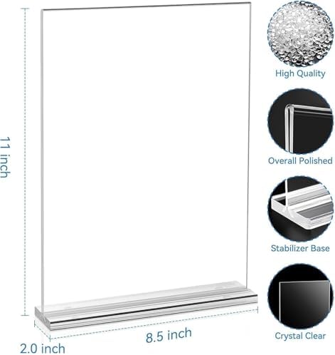 EHWINE Acrylic Sign Holder 8.5 x 11, 10 Pack Double-Sided Stand up Table Top Sign Holders, Clear Acrylic Picture Frame Menu Flyer Paper Holder Display Stand for Office Business Store Wedding Party - Image 4