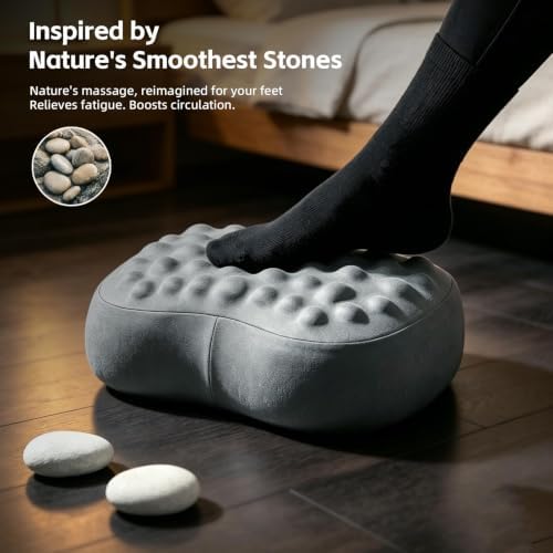 Foot Rest Under Desk, Memory Foam Ergonomic Footrest, Grey - Image 3