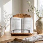 Beautiful Cookbook Stand for Your Kitchen Counter - Solid Wood, Fits iPad - Image 2