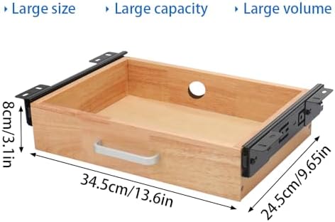 Under Desk Drawer Storage Organizer - Wooden Mounted Sliding Pull-out Drawer, Hidden Desktop Organizer for Office - Image 2