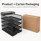 SUPEASY 4-Tier Stackable Paper Tray Organizer with Top Supply Tray - Image 7