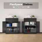 CJF Metal Storage Cabinet, Locking Storage Cabinet with 1 Drawer and Adjustable Shelf, 36" H x 28" W x 16" D Metal Cabinets for Office, Home, Garage -Black - Image 4