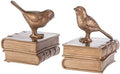 MyGift Gold Bird Bookends Decorative for Heavy Books, Brass Book Ends for Shelves, Vintage Resin Bookends, 1 Pair by MyGiftHome