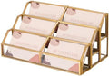 Hipiwe Gold Glass Business Card Holder for Desk, 6-Slot Can Holds 400 Cards by Hipiwe