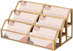 Hipiwe Gold Glass Business Card Holder for Desk, 6-Slot Can Holds 400 Cards by Hipiwe
