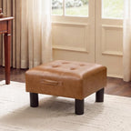 Joveco Small Ottoman Foot Stool,15" Square Upholstered Foot Rest with Legs by Joveco