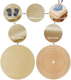 MAIDERN 42 Inch Round Cork & Leather Table Pad Protector, Cuttable Size (36-42 Inch), Trimmable Dining Table Mat, Heat Resistant/Non-Slip Table Cover for Kitchen, Office, or Restauran (Golden) - Image 3