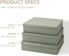 Soul & Lane - Gray Kraft Decorative Storage Boxes with Lids, Set of 3 - Image 4