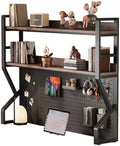 29.5 * 37.5 inch Double-Layer Desktop Storage Rack with DIY pegboard, Open Desktop Storage Rack, Multifunctional Office Supplies Storage Rack, Suitable for Home, Office, and Dormitory, etc. by DAZIMOU