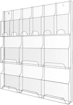 Acrylic Brochure Pamphlet Holder, 6 Magazine Holders and 6 Pamphlet Holders, Clear Brochure Display Stand Wall Mount, Trifold Flyer Rack, Literature Storage Rack for Home, Offices, Waiting Room by Nalwort
