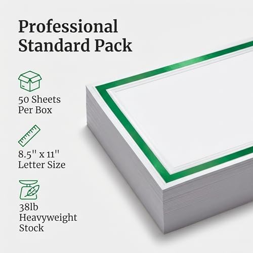 Signature Specialty Certificates, Green Bold Foil Border, 50 Sheets - Image 3