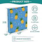 Cute Cartoon Pineapple Blue Round Ring Binders 1.5 Inch 3 Ring Binder with Clipboard Holds 200 Sheets Office Home School - Image 5