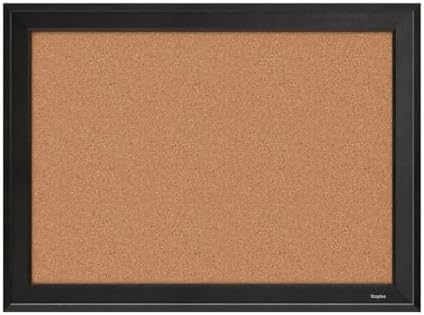 Staples Cork Bulletin Board, Black Frame, 2x1.5 Feet, Compact by Staples