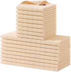 Homaxy Cotton Terry Kitchen Towels and Dishcloths Set of 16, Apricot by Homaxy