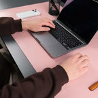 Jersey Genuine Calfskin Leather Desk Pad, Office Desk Mat with Non-Slip Bottom, Smooth Surface for Mouse & Keyboard, Desk Protector (36x19 inches) (Pink) - Image 2