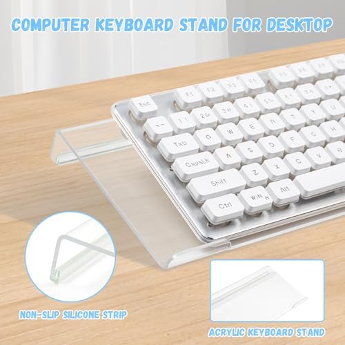 Acrylic Keyboard Stand with Cloud Gel Wrist Rest for Keyboard and Mouse Set - Image 4