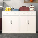 Wanfu Metal Storage Cabinet, Locking Cabinet with 1 Drawer and Adjustable Shelf, 36" H x 28" W x 16" D Steel Storage Cabinet for Office, Garage, Home-White - Image 6