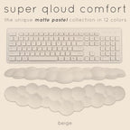 Cloud Keyboard Wrist Rest – Create-ables Qloud Cloud Wrist Rest for Computer Keyboard and Mouse, Ergonomic Memory Foam Wrist Pad with Non-Slip Base, Includes Cloud Mouse Pad – Beige - Image 2