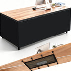 Tegeme 108" Under Desk Privacy Panel Self Adhesive Desk Curtain Skirt Black by Tegeme