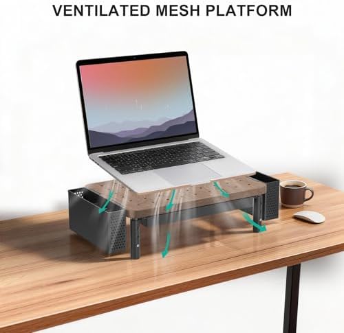 WALI Computer Monitor Stand with Storage and Pen Holder - Image 4