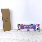 Artblox Office Desk Name Plate Personalized | Custom Name Plates for Desks | Purple Leaf Design On Clear Acrylic Glass | Office Desk Decor - (8" x 2.5") - Image 6