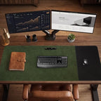 HAUTOCO Cork Desk Mat 48''x19.7'', Distressed PU Leather & Cloth Desk Pad - Image 6