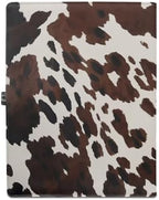 Cow Print Portfolio Folder, PU Leather Padfolio Business Document Organizers A4 Letter Size with Writing Pad for Interview Resume Conference Presentation - Image 3