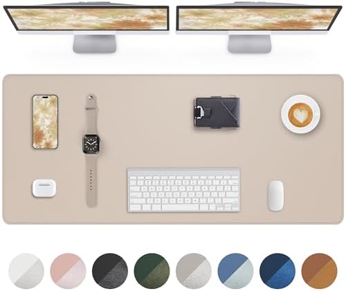 Extra Large Desk Mat - 63"x 17" Non-Slip Desk Pad for Office and Home - Ideal for Large Mouse Pad and Desk Mats on Top of Desks(Beige) by AFIING