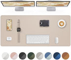 AFIING Extra Large Desk Mat - 55"x 17" Non-Slip Desk Pad for Office and Home - Ideal for Large Mouse Pad and Desk Mats on Top of Desks(Beige) by AFIING